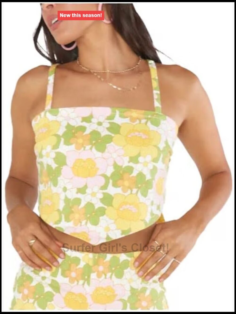 Cotton Spandex Handkerchief Top with Adjustable Straps - Vacation